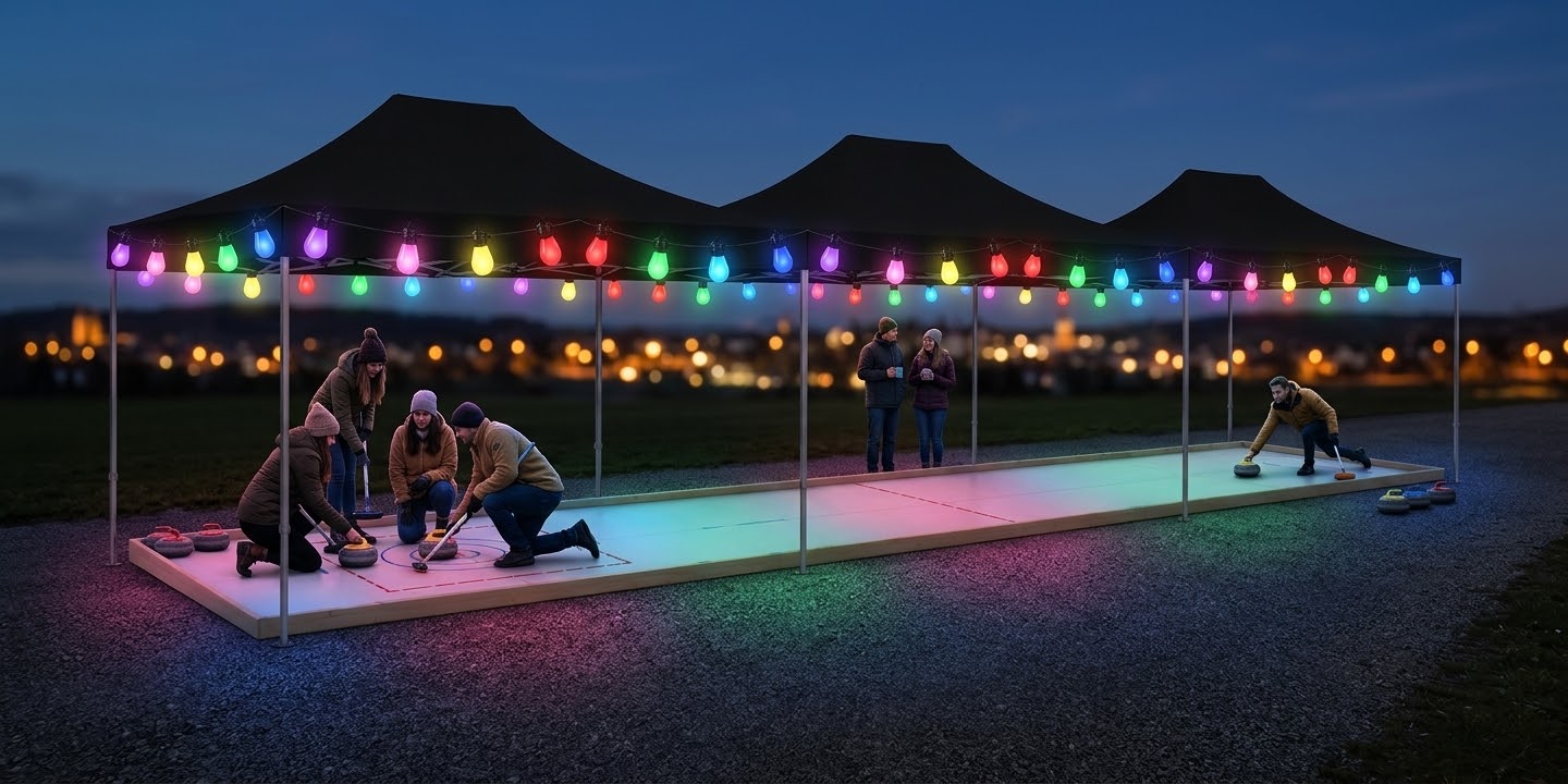 Curlingbahn einfach beleuchtet mit unserer LED Lichterkette