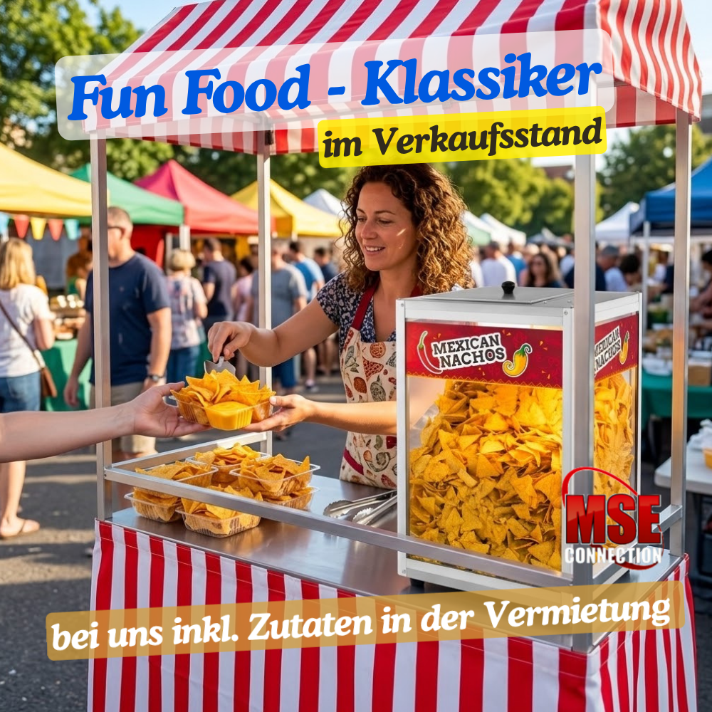 Fun Food Stand Nachos mieten mit Zubehör und Nachowärmer