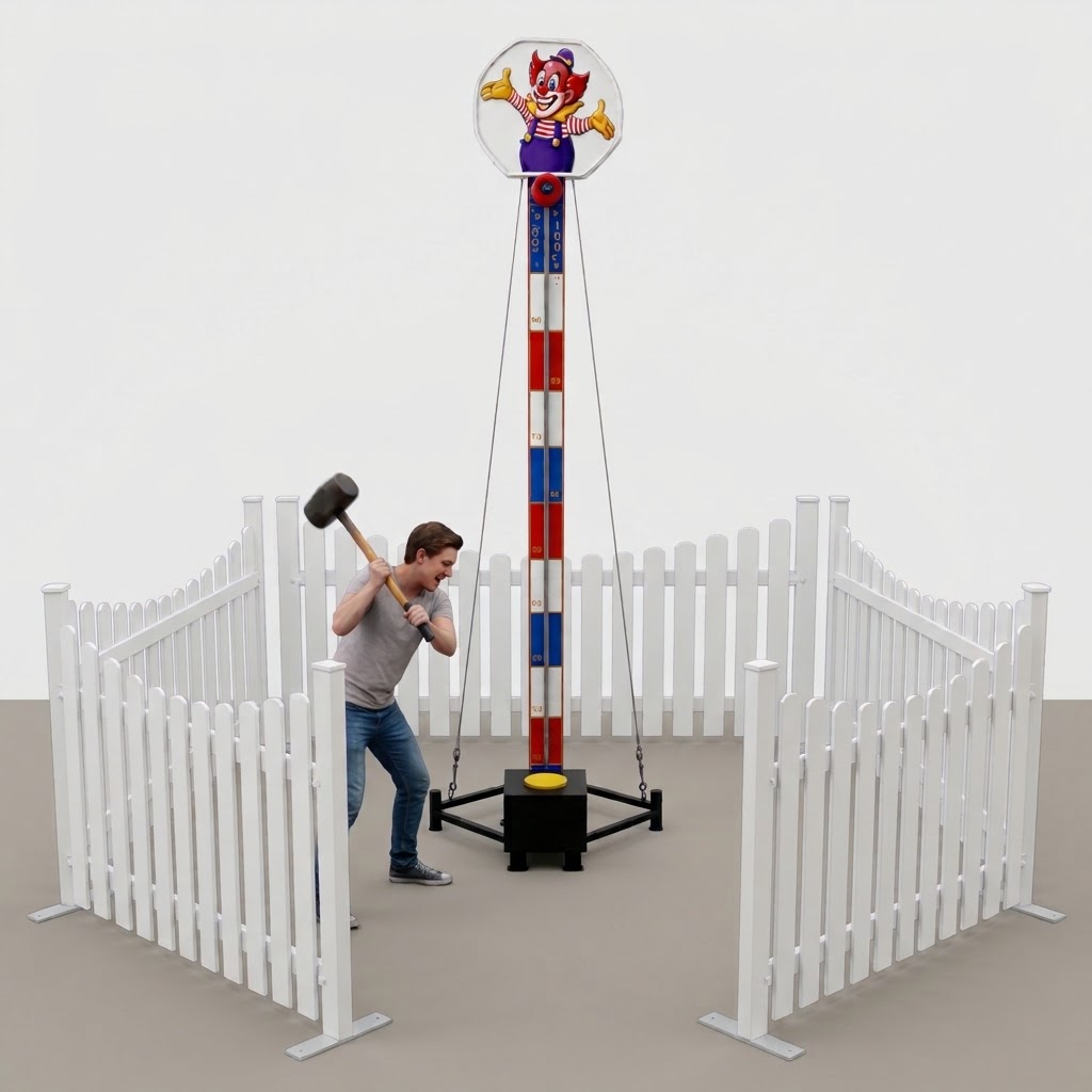 Hau den Lukas Clown mit Zaunanlage mieten